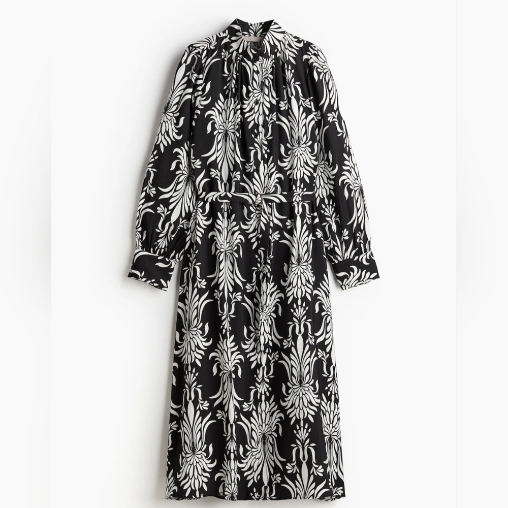 H&M Midi Collared Button down Shirt Dress Size Medium NWOT